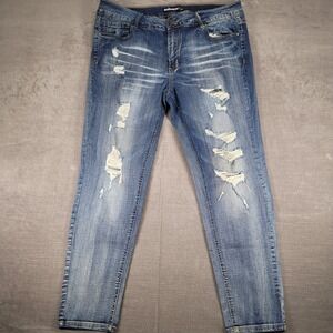 Dollhouse Y2K Denim Jeans Distressed Light Wash Stretch‎ Women's Size 20